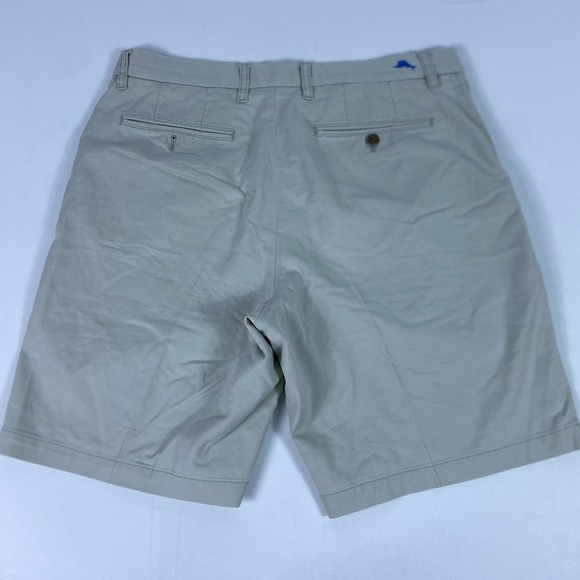 Tommy Bahama Shorts Mens 34 Beige Stretch Chino Flat Front Island 9 Inseam - Picture 6 of 10
